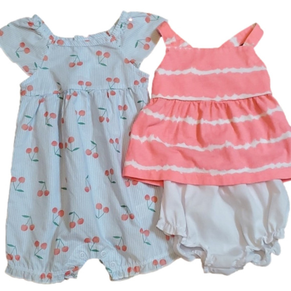 Carter's Infant Girl's Summer Romper & Sleeveless 2pc Set Size 6M - Picture 1 of 12